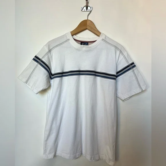 XG Extreme Quality White Stripe Tee Early 2000s Skate Surf Style Size M - Picture 5 of 14